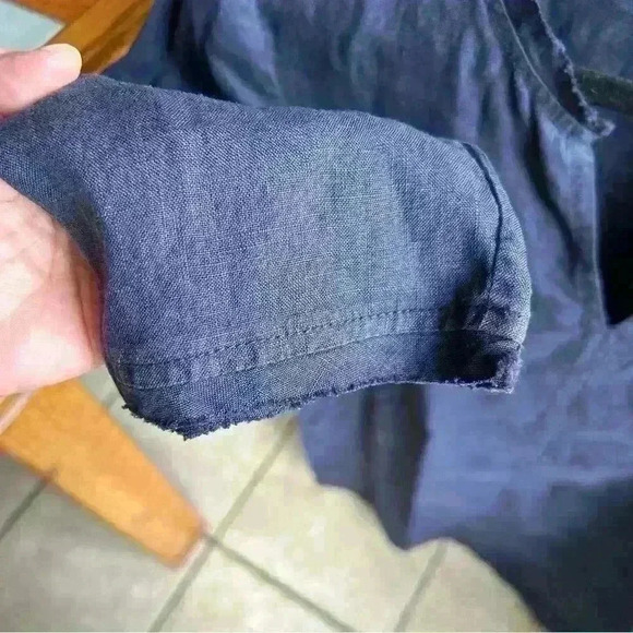 Michael Stars Paloma Frayed Hem Linen Dress - Picture 6 of 7